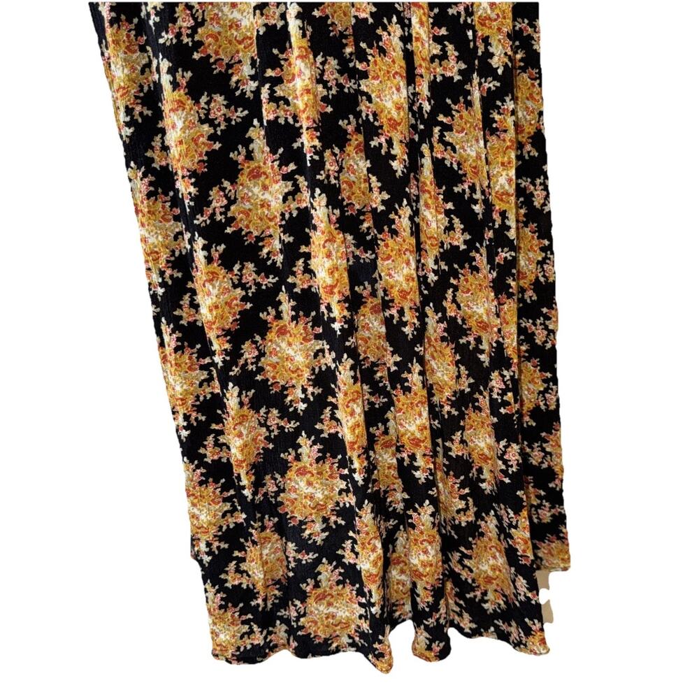 Free People Lonesome Dove High Low Black Floral Dress Size 6 - Picture 10 of 12